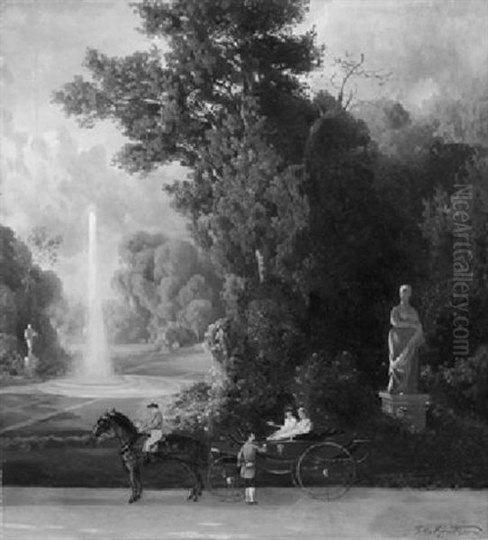 Zweispannige Kutsche Im Park - view 1