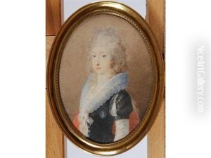 Portrait De Madame Royale En Robe De Soie Bleu-marine Et Large Col De Dentelle Portrait De Madame Royale En Robe De Soie Bleu-marine Et Large Col De Dentelle