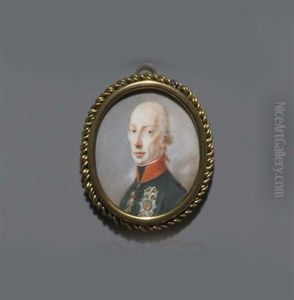 Francis Ii, Holy Roman Emperor And Emperor Of Austria As Francis I, In Green Coat With Red Collar And Black Stock by Josef Kreutzinger