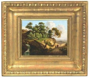 Sommerlandschaft Mit Wanderern by Vinzenz Kreuzer