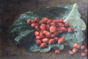 Nature Morte Aux Fraises Et Feuille De Chou Nature Morte Aux Fraises Et Feuille De Chou