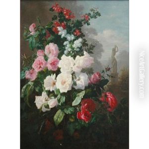 Still Life Of Roses And Blossoms In A Garden Still Life Of Roses And Blossoms In A Garden