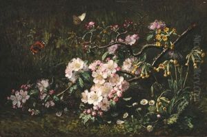 Fleurs De Pommier, Coucous Et Papillon by Alexis Kreyder