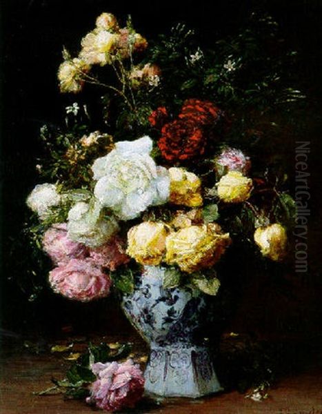 Still Life Of Roses With A Chinese Vase - view 1