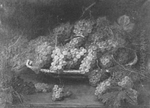 Still Life With A Plate Of Grapes On A Table Still Life With A Plate Of Grapes On A Table