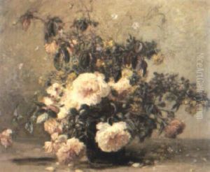 Grand Bouquet Au Fond Beige by Alexis Kreyder