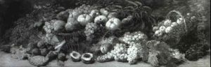 Still Life With Baskets Of Fruit by Alexis Kreyder
