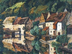 Alte Hauser Am Wasser by Hugo (Emil Albert Hugo) Kreyssig