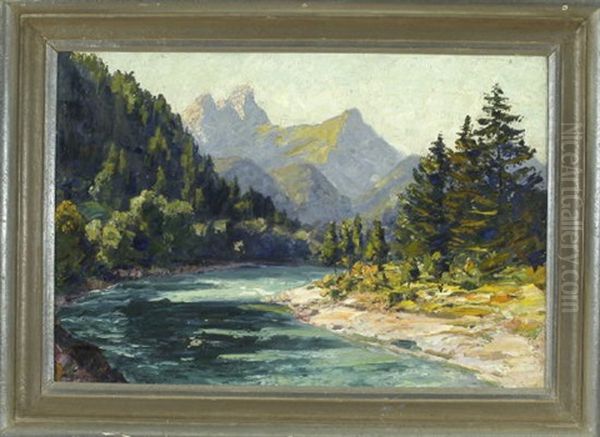 Partie Am Lech Bei Fussen Mit Aggenstein Und Breitenberg - view 1