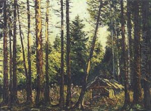 Bei Der Wild-futterhutte by Hugo (Emil Albert Hugo) Kreyssig
