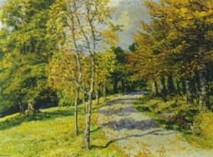 Landstrasse Im Herbst by Hugo (Emil Albert Hugo) Kreyssig