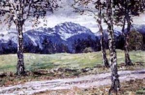 Landstrasse Bei Benediktenwand by Hugo (Emil Albert Hugo) Kreyssig