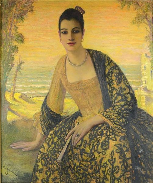 Portrait Of A Young Lady With Fan - view 1