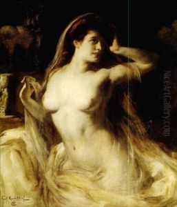 A Voluptuous Nude by Carl Kricheldorf
