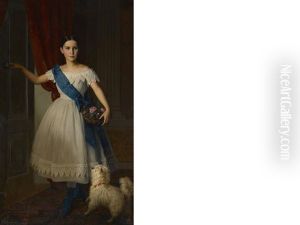 A Portrait Of A Young Girl Wearing A Blue Sash