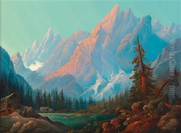 High Mountains With Firn And Lake - view 1