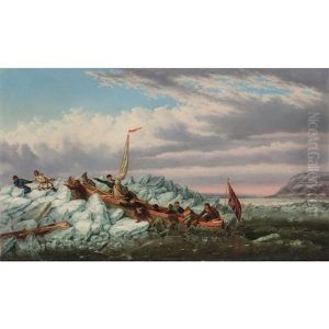 Crossing The Ice With The Royal Mail, Quebec (circa 1862) by Cornelius David Krieghoff