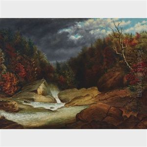 Above The St. Anne Falls by Cornelius David Krieghoff