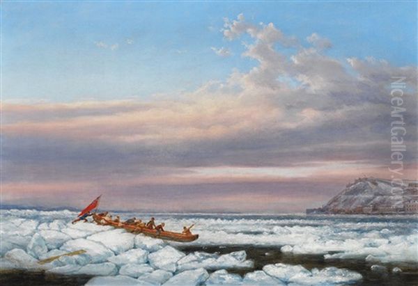Hauling The Royal Mail Across The Ice On The St. Lawrence, Quebec - view 1