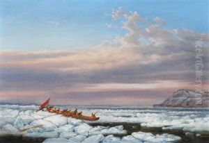 Hauling The Royal Mail Across The Ice On The St. Lawrence, Quebec by Cornelius David Krieghoff