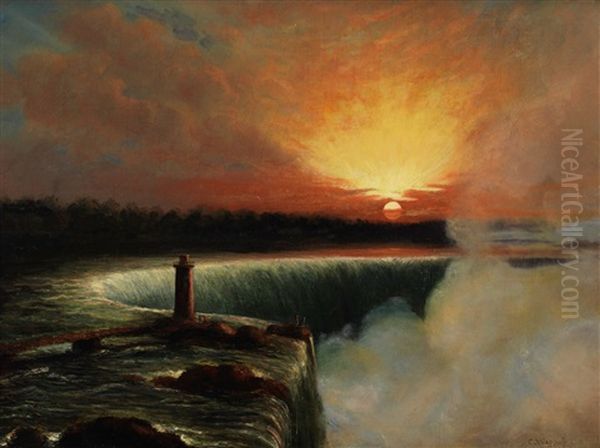 Niagara Falls At Sunset - view 1