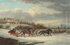 The Sleigh Race, Quebec, 1856 by Cornelius David Krieghoff
