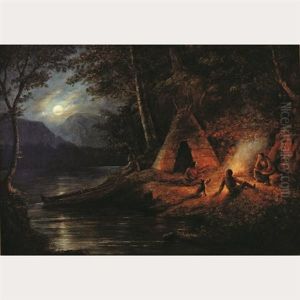Night Encampment by Cornelius David Krieghoff