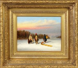Caughnawaga Indians In Snowy Landscape