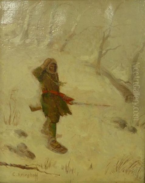Man In Snowstorm - view 1