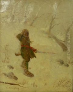 Man In Snowstorm