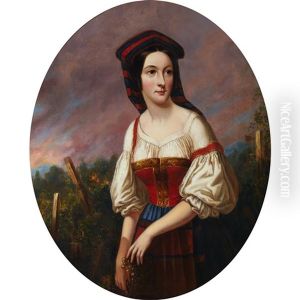 Young Woman Gathering Grapes
