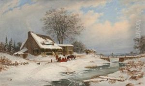 Visitors In Winter by Cornelius David Krieghoff