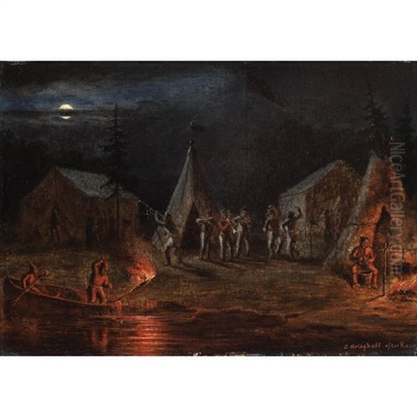 Camp Scene By Moonlight - view 1