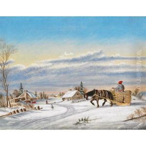 Returning To The Homestead, Winter by Cornelius David Krieghoff
