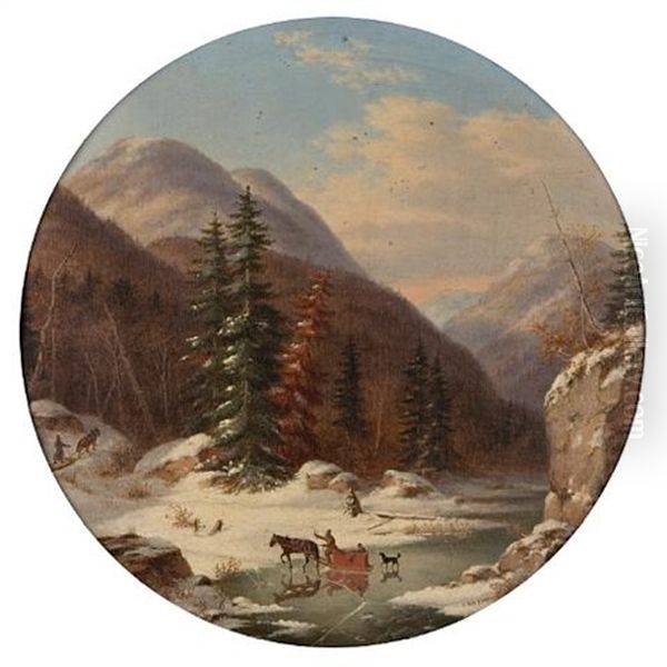 In The Mountains Below Quebec, North Shore, French Canadians In Early Winter - view 1