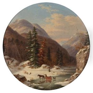 In The Mountains Below Quebec, North Shore, French Canadians In Early Winter by Cornelius David Krieghoff