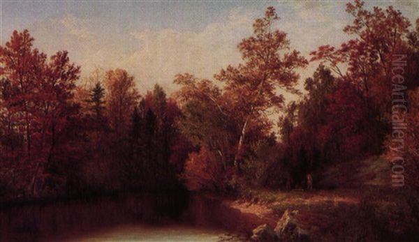 Fall Landscape With Indian Campfire - view 1