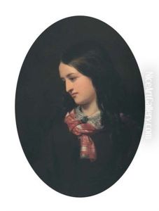 Portrait Of A Young Woman With Plaid Scarf