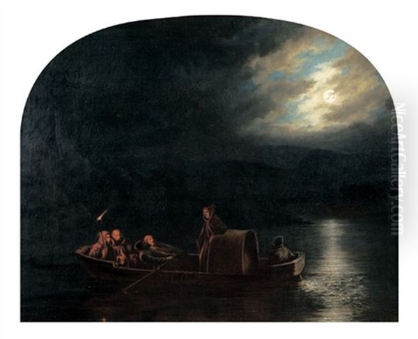 River Crossing At Night - view 1