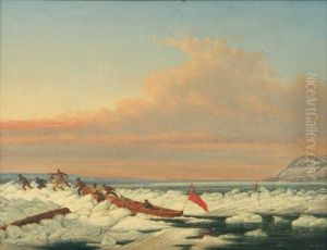 The Royal Mail Crossing The St. Lawrence by Cornelius David Krieghoff