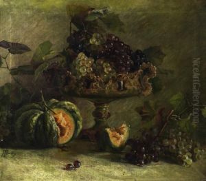 Rich Still Life With Goblet, Grapes And Pumpkin