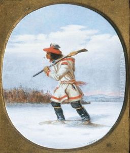 Lorette Indian On A Hunt, Quebec by Cornelius David Krieghoff