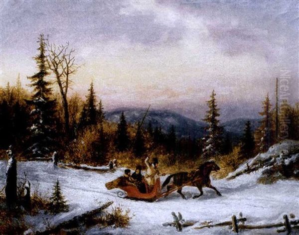 The Sleigh Ride Near Lake St. Charles, Quebec - view 1