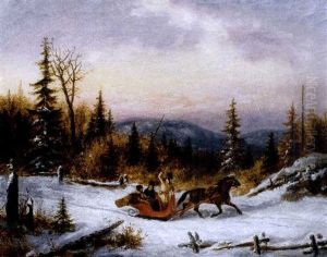 The Sleigh Ride Near Lake St. Charles, Quebec by Cornelius David Krieghoff
