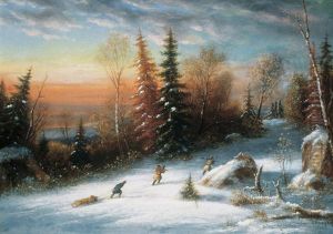 Indian Hunters by Cornelius David Krieghoff