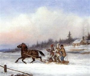 Habitants Racing In A Horsedrawn Sleigh