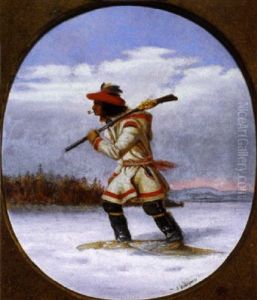 Lorette Indian On A Hunt, Quebec by Cornelius David Krieghoff
