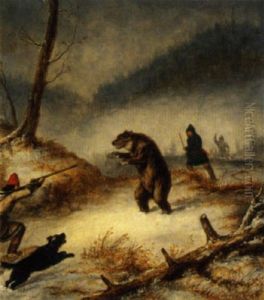 The Bear Hunt by Cornelius David Krieghoff
