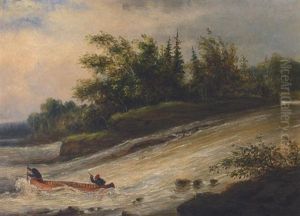 Running The Rapids by Cornelius David Krieghoff