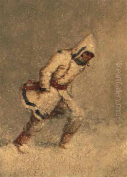 Figure In A Snowstorm - view 1
